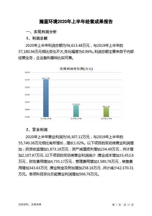 瀚蓝环境2020年上半年经营成果报告