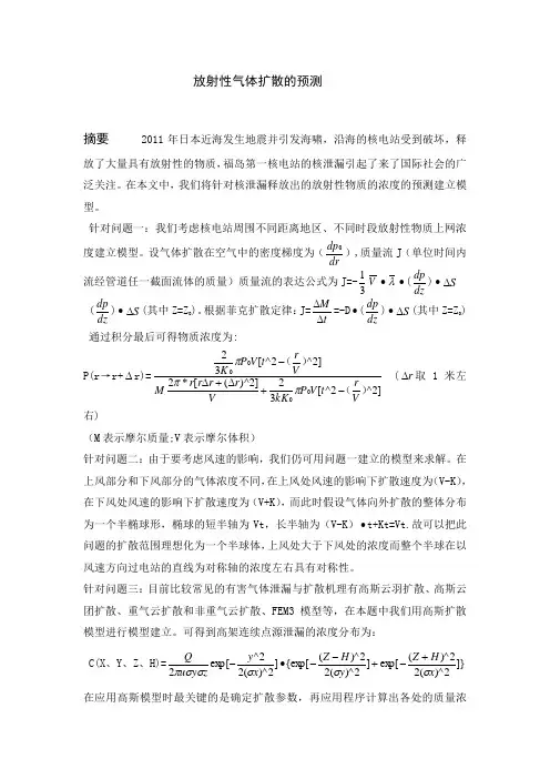 放射性的气体预测模型