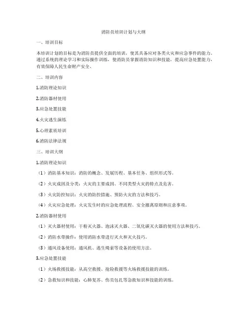 消防员培训计划与大纲