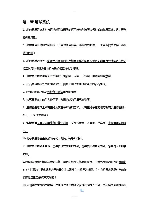地理科学导论知识点汇总