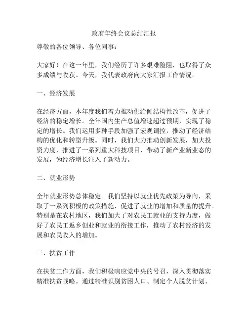 政府年终会议总结汇报