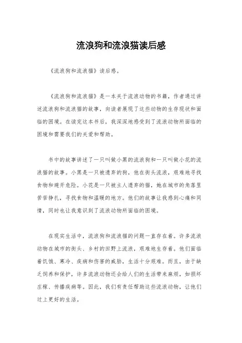 流浪狗和流浪猫读后感