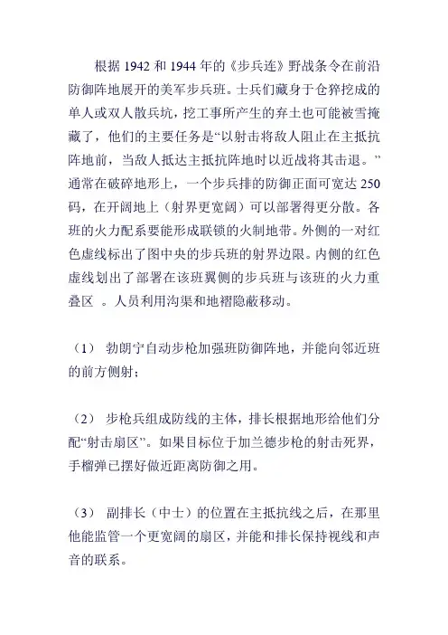 二战美军步兵防御战术