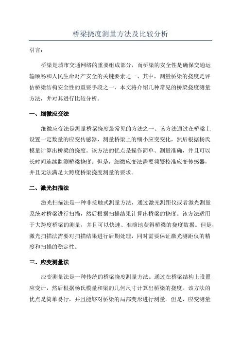 桥梁挠度测量方法及比较分析