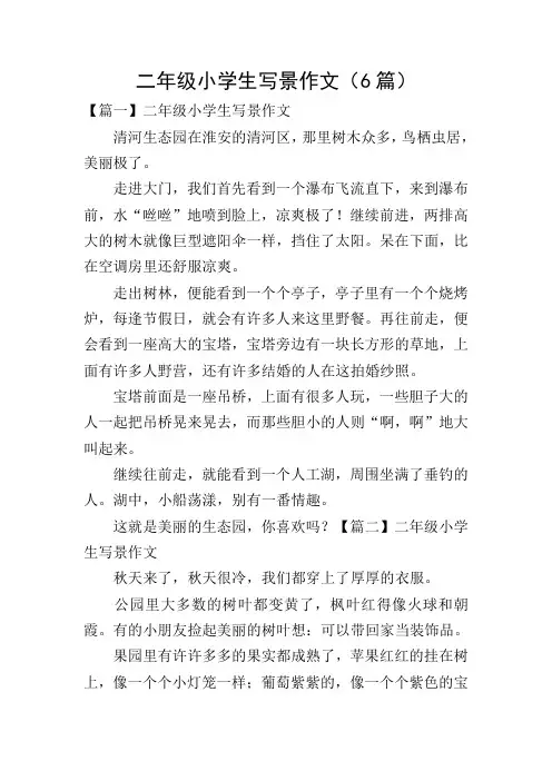 二年级小学生写景作文(6篇)