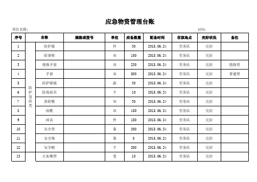 史上最全应急物资管理台账.xls