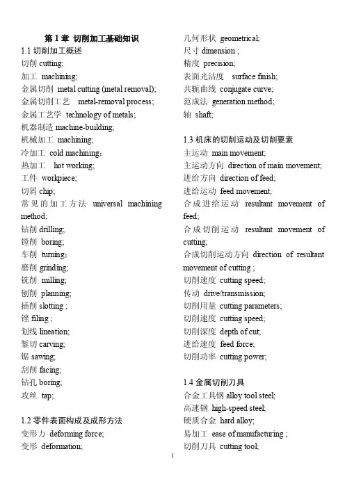 常用机械加工英语