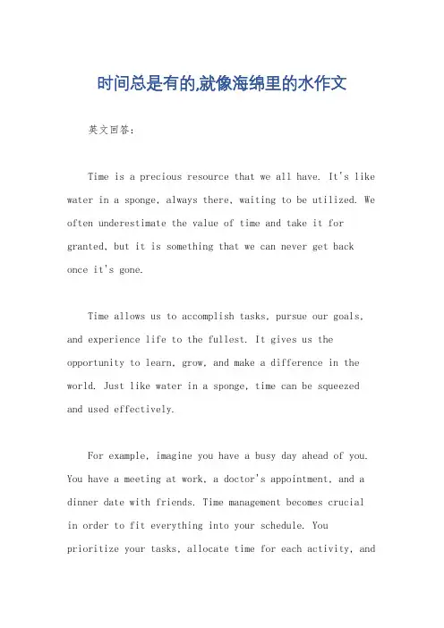 时间总是有的,就像海绵里的水作文