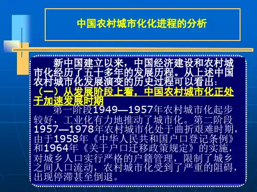 中国农村城市化的进程分析