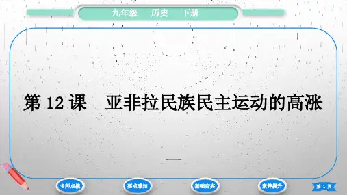 2024-2025学年历史部编版九年级下册 第三单元 第12课 亚非拉民族民主运动的高涨 课件