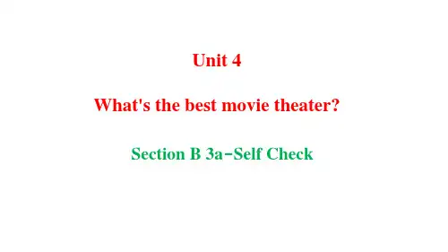 英语人教PEP版八年级(上册)Unit+4+Section+B+3a+-Self+Check