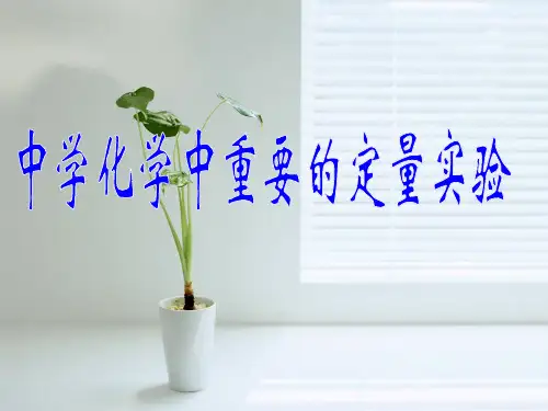 中学化学中重要的定量实验专题复习