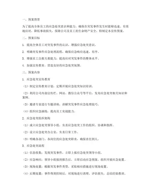 应急处突宣传预案