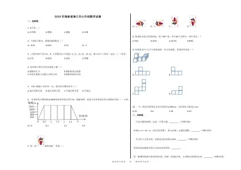 2019年海南省海口市小升初数学试卷