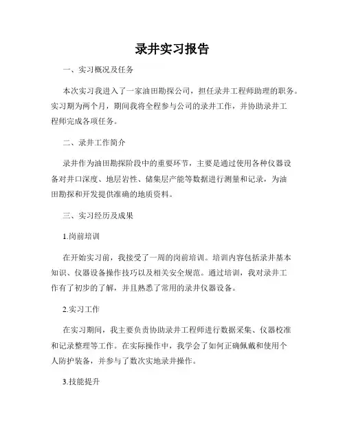 录井实习报告