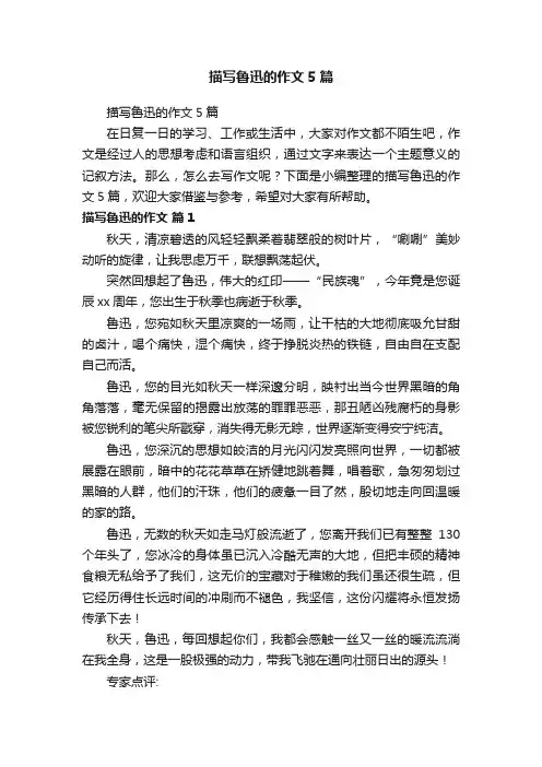 描写鲁迅的作文5篇