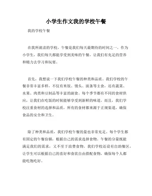小学生作文我的学校午餐
