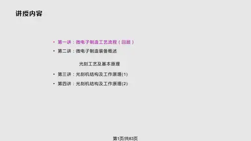 微电子制造工艺流程PPT课件