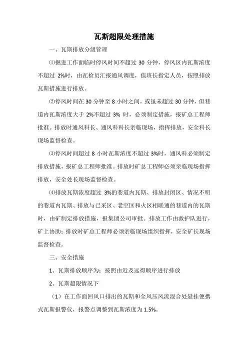 瓦斯超限处理措施