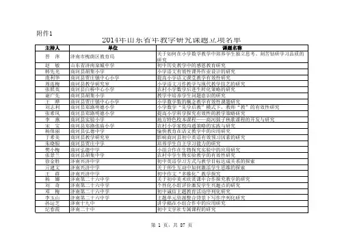 山东省立项课题