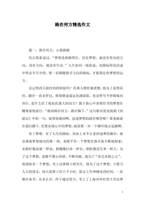 路在何方精选作文