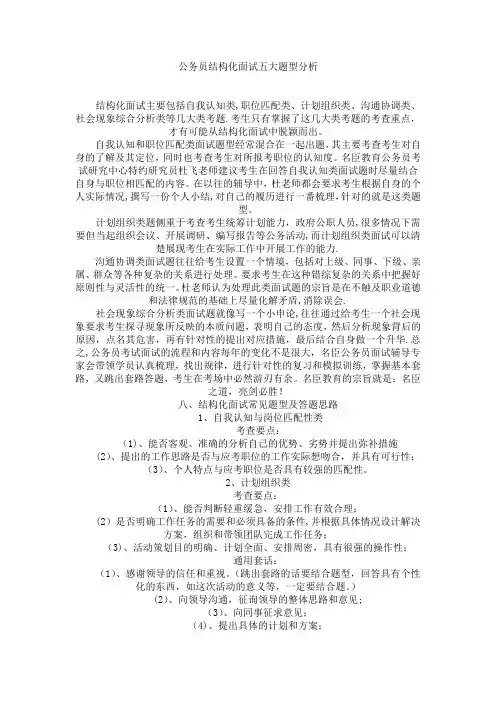公务员结构化面试五大题型分析