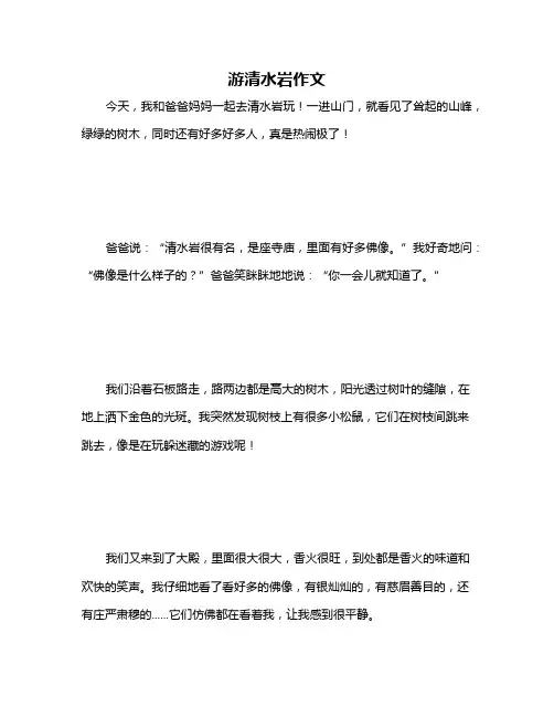 游清水岩作文