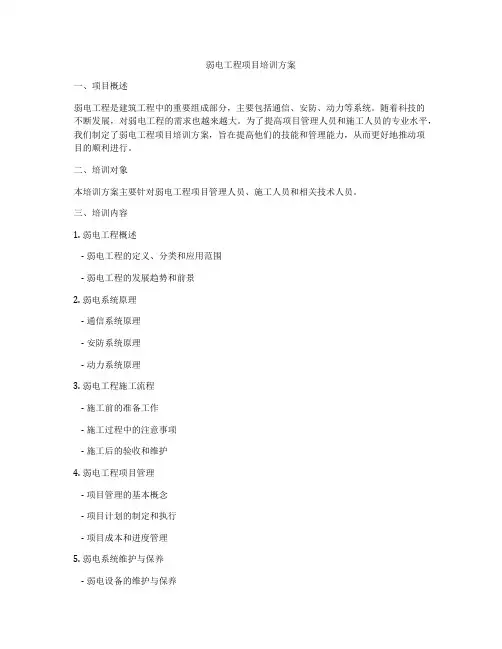 弱电工程项目培训方案