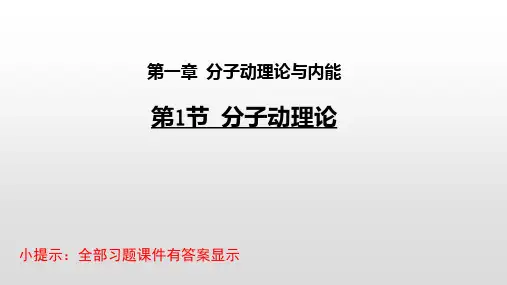 教科版九年级物理上册课件第1章分子动理论与内能