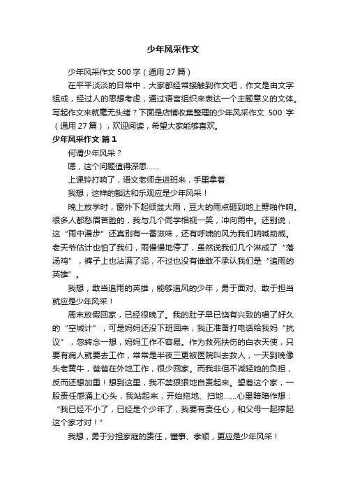 少年风采作文