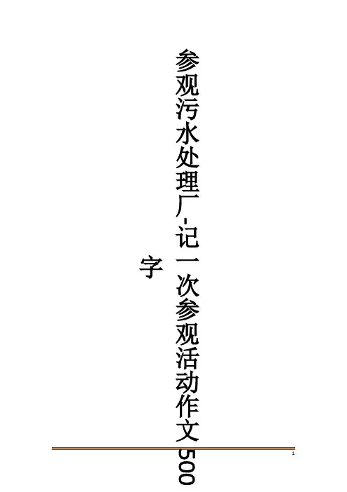 参观污水处理厂-记一次参观活动作文500字精品作文