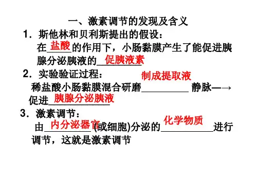 高中生物必修三《通过激素的调节》课件(共张PPT)