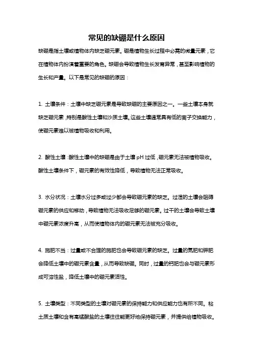 常见的缺硼是什么原因