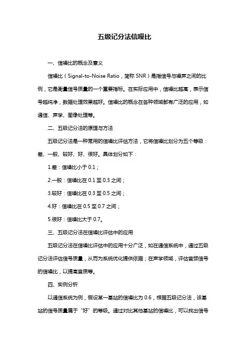 五级记分法信噪比