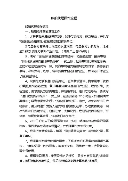 船舶代理操作流程