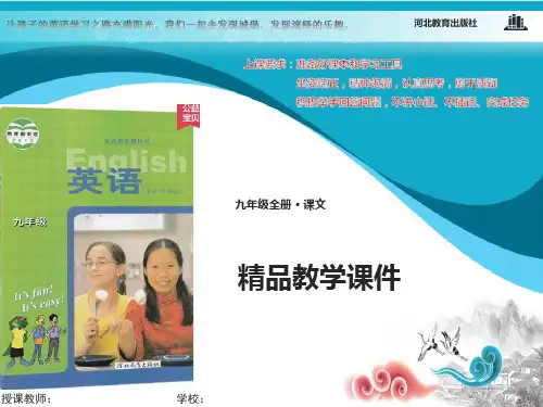 冀教初中英语九年级全一册Lesson 40课件