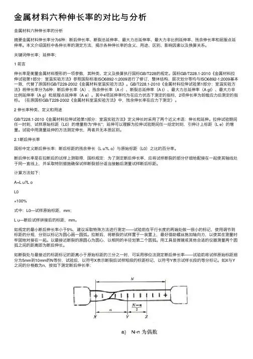 金属材料六种伸长率的对比与分析