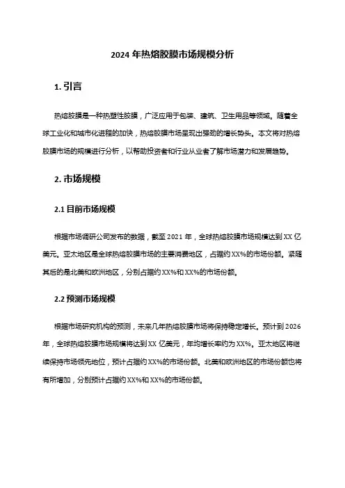2024年热熔胶膜市场规模分析