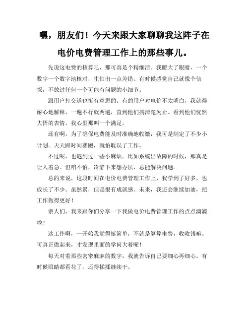 电价电费管理工作总结