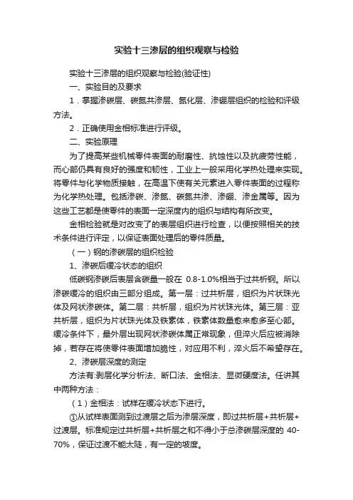 实验十三渗层的组织观察与检验