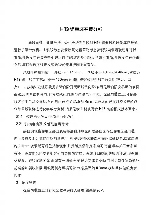 H13钢模坯开裂分析