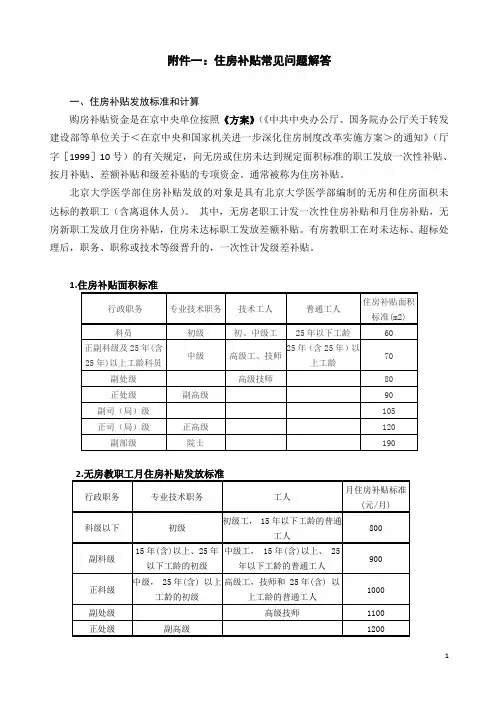 住房补贴常见问题解答-北京大学医学部