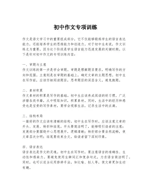 初中作文专项训练