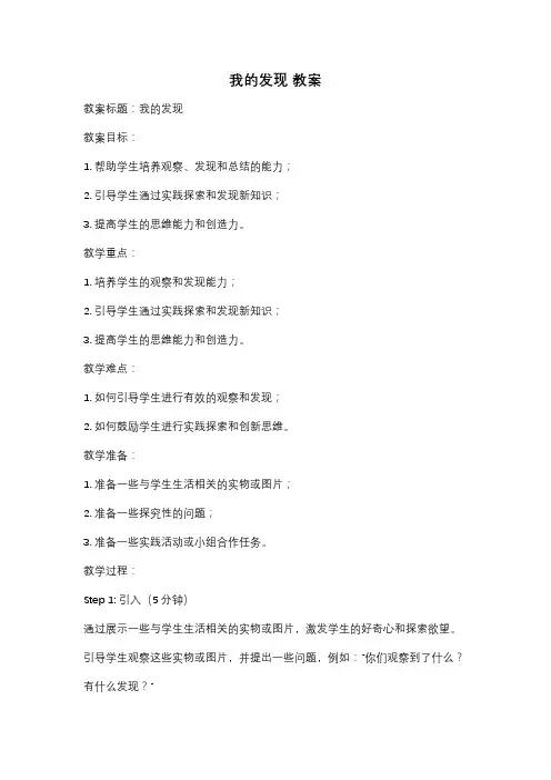 我的发现 教案