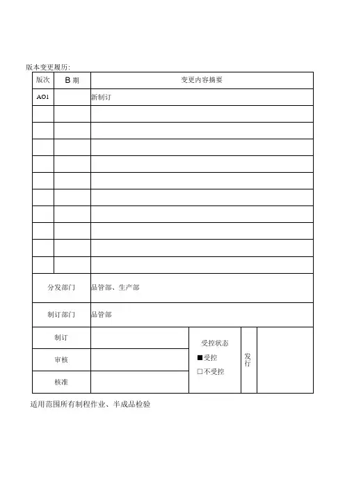 半成品检验规范