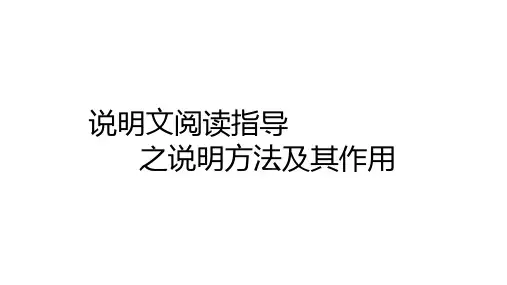 九年级语文复习课件：说明文阅读指导之说明方法及其作用(共26张PPT)