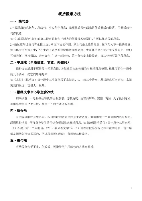 概括段意方法