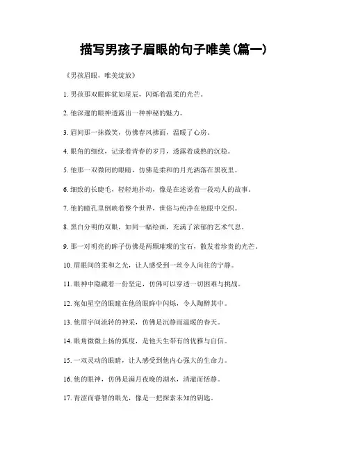 描写男孩子眉眼的句子唯美(精选2篇)