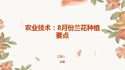 农业技术：8月份兰花种植要点