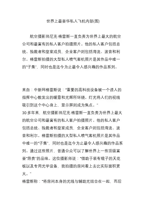 世界上最豪华私人飞机内部(图)